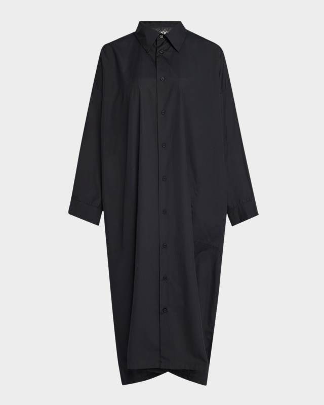 Wide A-Line Collared Shirtdress